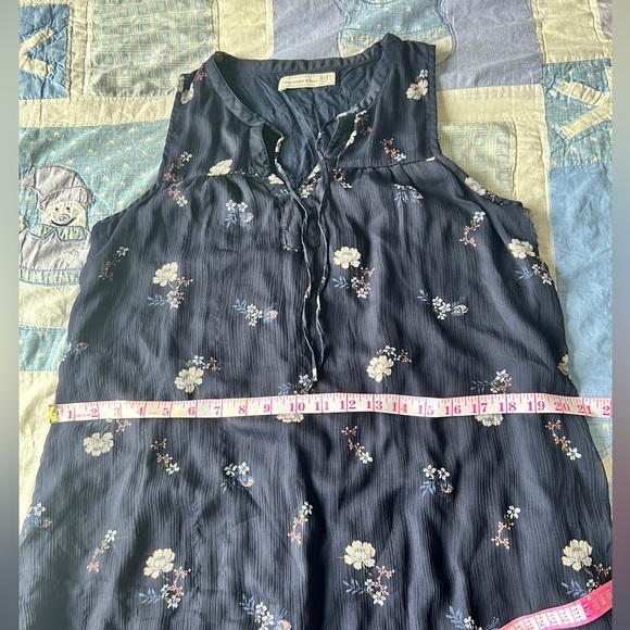 Abercrombie & Fitch Womens Floral Navy Sleeveless Boho Midi Dress Medium - Picture 12 of 12